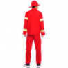 Tradineur - Disfraz de bombero para adulto, poliéster 100%, incluye sombrero, camiseta y pantalón, atuendo de carnaval, Hallowee