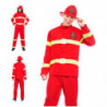 Tradineur - Disfraz de bombero para adulto, poliéster 100%, incluye sombrero, camiseta y pantalón, atuendo de carnaval, Hallowee