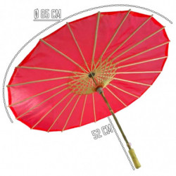 Tradineur - Sombrilla china para carnaval - Fabricado en Madera y poliéster - Complemento ideal para disfraces - Ø 85 x 52 cm -