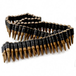 Tradineur - Cinturón de balas, plástico, complemento para disfraz de militar, metralleta, carnaval, Halloween, cosplay, fiestas