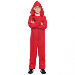 Tradineur - Mono Rojo con Capucha Infantil - Fabricado en Poliéster - Disfraz Ideal para fiesta de disfraces como carnaval y Hal