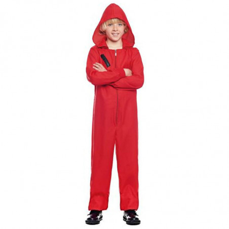 Tradineur - Mono Rojo con Capucha Infantil - Fabricado en Poliéster - Disfraz Ideal para fiesta de disfraces como carnaval y Hal