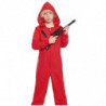 Tradineur - Mono Rojo con Capucha Infantil - Fabricado en Poliéster - Disfraz Ideal para fiesta de disfraces como carnaval y Hal