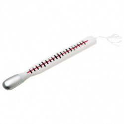 Tradineur - Termómetro de 36 cm - Fabricado en Plástico - Complemento ideal para disfraces de carnaval y Halloween - Color Blanc