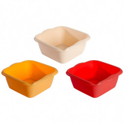 Tradineur - Cubo, Barreño, Tina Multiusos - Fabricado en Plástico - Producto y Utensilio de Limpieza - Forma Cuadrado - Capacida