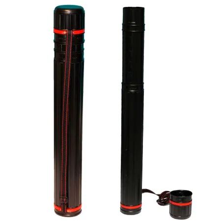 Tradineur - Tubo portaplanos de plástico, Ø 10,5 cm, extensible de 64 a 105 cm con correa de transporte, almacenamiento planos, 