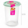 Tradineur - Pack de 2 Fiambreras Redondas altas con tapa - Capacidad de 800 ml - Fabricado en Plástico - Apta para microondas, c