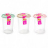 Tradineur - Pack de 2 Fiambreras Redondas altas con tapa - Capacidad de 800 ml - Fabricado en Plástico - Apta para microondas, c