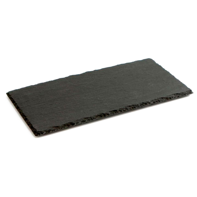 Tradineur - Bandeja rectangular de pizarra - Plato para hostelería, servicio y degustación - Canto rústico - Tabla de piedra nat Tradineur - Bandeja rectangular de pizarra - Plato para hostelería, servicio y degustación - Canto rústico - Tabla de piedra nat