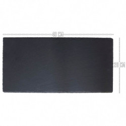 Tradineur - Bandeja rectangular de pizarra - Plato para hostelería, servicio y degustación - Canto rústico - Tabla de piedra nat