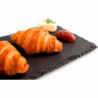 Tradineur - Bandeja rectangular de pizarra - Plato para hostelería, servicio y degustación - Canto rústico - Tabla de piedra nat