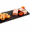 Tradineur - Bandeja rectangular de pizarra - Plato para hostelería, servicio y degustación - Canto rústico - Tabla de piedra nat