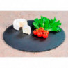 Tradineur - Plato de Pizarra - Forma Redondo - Platos Llanos de Piedra Natural para Servir Alimentos, quesos, Aperitivos - Ø 30