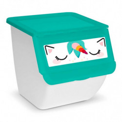 Tradineur - Contenedor apilable - Fabricado en plástico - Organizador para la basura, caja de almacenamiento de residuos, recicl