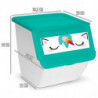 Tradineur - Contenedor apilable - Fabricado en plástico - Organizador para la basura, caja de almacenamiento de residuos, recicl