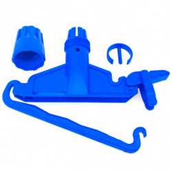 Tradineur - Pinza de plástico para fregona industrial, apta para mangos de hasta 2,5 cm de diámetro, limpieza del hogar, negocio