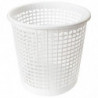 Tradineur - Papelera de plástico con rejilla, cubo para basura, oficina, despacho, estudio, ligera y resistente (Blanco - 25,5 x