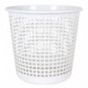 Tradineur - Papelera de plástico con rejilla, cubo para basura, oficina, despacho, estudio, ligera y resistente (Blanco - 25,5 x