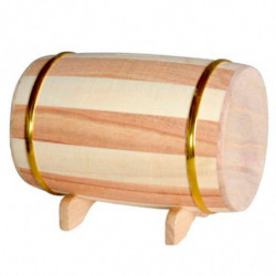 Tradineur - Hucha de madera con forma de barril, barrica de vino, ahorro, guardar dinero, decoración, regalo original, 16 x 10 x