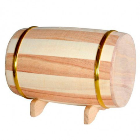 Tradineur - Hucha de madera con forma de barril, barrica de vino, ahorro, guardar dinero, decoración, regalo original, 16 x 10 x