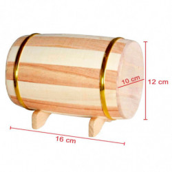 Tradineur - Hucha de madera con forma de barril, barrica de vino, ahorro, guardar dinero, decoración, regalo original, 16 x 10 x
