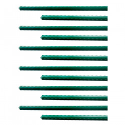 Tradineur - Pack de 12 varillas, tutor de acero plastificado para plantas, soporte plantas, cañas jardín, estacas de planta, 180