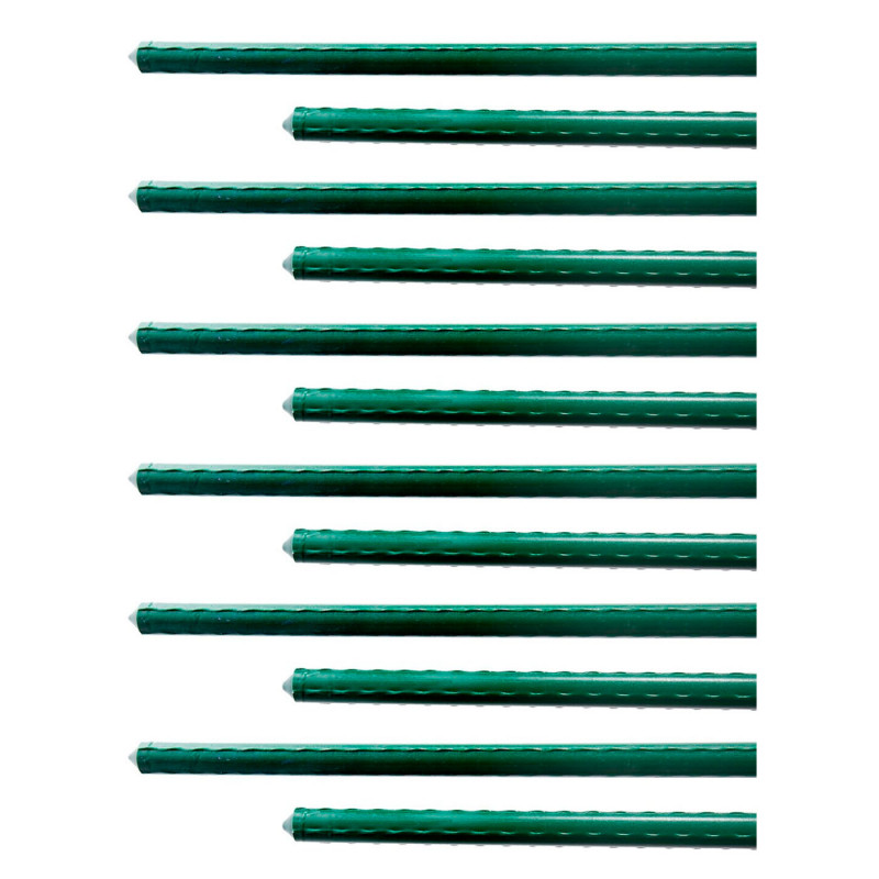 Tradineur - Pack de 12 varillas, tutor de acero plastificado para plantas, soporte plantas, cañas jardín, estacas de planta, 180 Tradineur - Pack de 12 varillas, tutor de acero plastificado para plantas, soporte plantas, cañas jardín, estacas de planta, 180