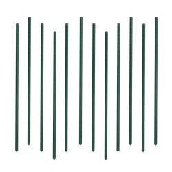 Tradineur - Pack de 12 varillas, tutor de acero plastificado para plantas, soporte plantas, cañas jardín, estacas de planta, 180