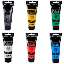 Tradineur - Set de pinturas acrílicas, tubos de pintura para lienzo, papel, colores intensos, secado rápido, gran cubrición, art