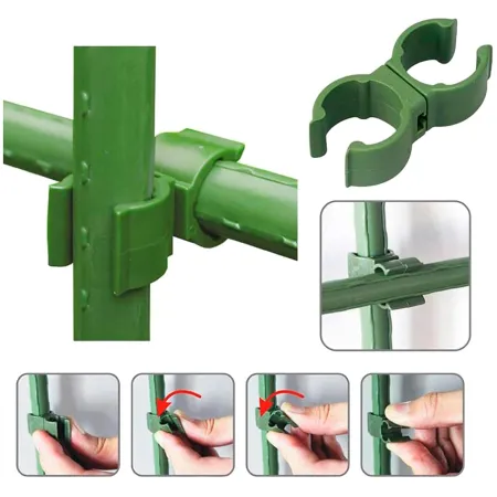 Tradineur - Pack de 30 Abrazaderas para tutores de 8 mm - Giro de 360º - Fabricado en plástico - Accesorio para tutores de jardí