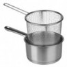LifeStyle - Cazo de acero inoxidable con cestillo freidor especial inducción de 16 cm
