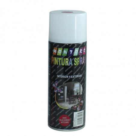 Montoro - Bote de pintura en spray rojo cereza A44 400 ml, válido para multitud de superficies de interior y exterior