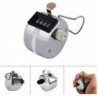 Contador manual de 4 dígitos metálico con anillo de dedo, clicker mecánico, atletismo, golf, eventos, deporte, entrenador, escue