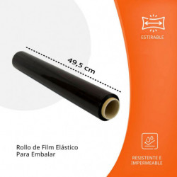 Tradineur - Film elástico para paletizar y embalar, protector extensible de embalaje para mudanzas, almacenes, maletas de viaje,