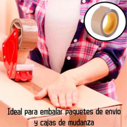 Tradineur - Cinta de embalaje adhesiva, precinto multiusos para embalar, sellar, empaquetar, cerrar cajas, resistente al desgarr