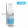 Tradineur - Botella de cristal decorada para leche, tapa de rosca, botella para zumos, batidos, licuados de verduras, frigorífic