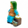 Tradineur - Figura de vendedora de huevos naif - Fabricado en marmolina - Figura decorativa divertida para nacimiento, navidad,