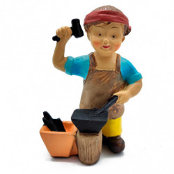 Tradineur - Figura de herrero naif para belén - Fabricado en marmolina - Figura decorativa divertida para nacimiento, navidad, d