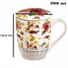 Tradineur - Taza para té, infusión con filtro y tapa, cerámica y acero inoxidable, mantiene caliente la infusión, regalo origina