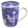 Tradineur - Taza de té, infusión con filtro y tapa, cerámica y acero inoxidable, mantiene caliente la infusión, regalo original
