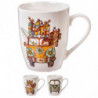 Tradineur - Taza de cerámica para café, té, infusiones, desayuno, apta para lavavajillas y microondas, regalo original (Furgonet