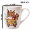 Tradineur - Taza de cerámica para café, té, infusiones, desayuno, apta para lavavajillas y microondas, regalo original (Furgonet