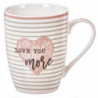 Tradineur - Taza de cerámica para infusiones, té, café, desayuno, apta para lavavajillas y microondas, regalo original (Modelo "