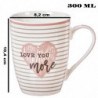 Tradineur - Taza de cerámica para infusiones, té, café, desayuno, apta para lavavajillas y microondas, regalo original (Modelo "