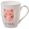 Tradineur - Taza de cerámica para té, infusiones, café, desayuno, apta para lavavajillas y microondas, regalo original (Gato, 30