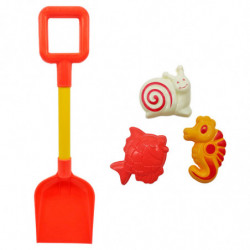 Tradineur - Cubo de playa con pala, mini regadera, base y moldes, juguete de plástico para niños, jugar en la arena, playa, parq