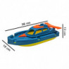 Tradineur - Barco de juguete con pala, rastrillo, mini regadera y moldes, plástico resistente, niños, jugar en la arena, playa,