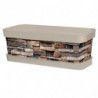Tradineur - Jardinera de plástico con plato, modelo Piedra, polipropileno, tiesto, macetero, recipiente para plantas, fabricada