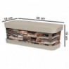 Tradineur - Jardinera de plástico con plato, modelo Piedra, polipropileno, tiesto, macetero, recipiente para plantas, fabricada