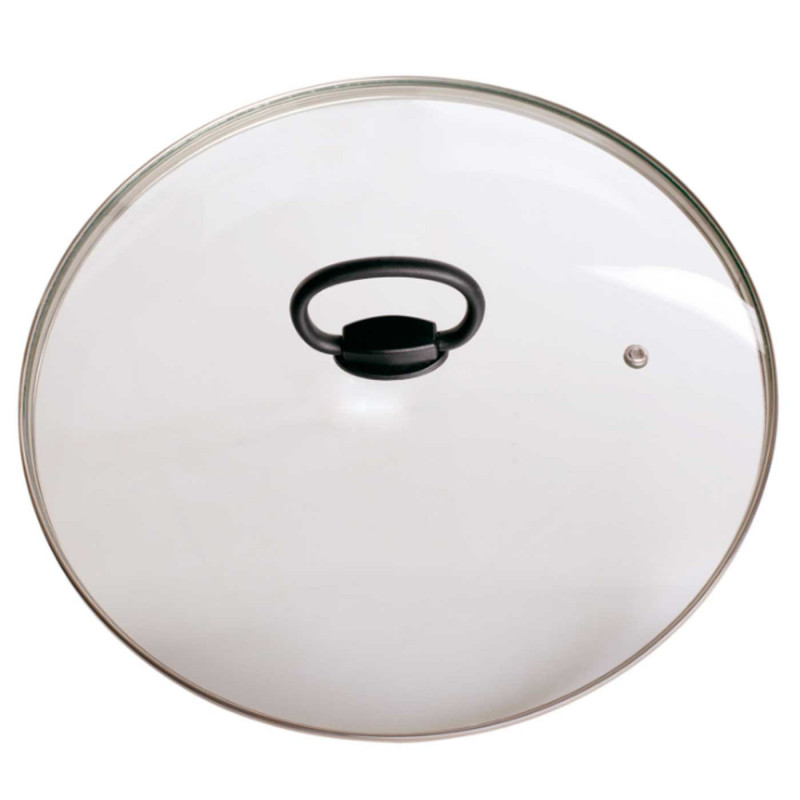 Tradineur - Tapa para olla de vidrio templado y acero inoxidable, incluye pomo plegable y válvula para salida de vapor, apta par Tradineur - Tapa para olla de vidrio templado y acero inoxidable, incluye pomo plegable y válvula para salida de vapor, apta par